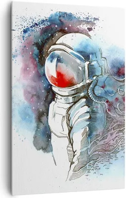 Produktbild von Bild auf Leinwand - LeinWandbild Einteilig - Astronaut Universum Astronomie Entdecker - 80x120cm - Wand Bild - Wandbilder - Leinwanddruck - Wanddekoration - Leinwand bilder - Wandbild PA80x120-2993