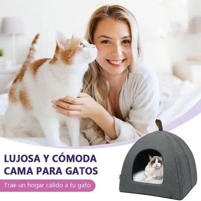Produktbild von Famanu Katzenbett Faltbar - Weich, Plüsch, für Katzen und kleine Hunde