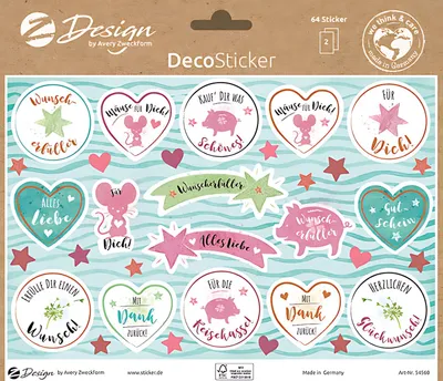 Produktbild von AVERY Zweckform ZDesign Trend Sticker DEKO Gutschein 2 Blatt à 32 Etiketten