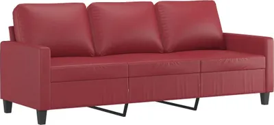 Produktbild von vidaXL 3-Sitzer-Sofa Weinrot 180 cm Kunstleder