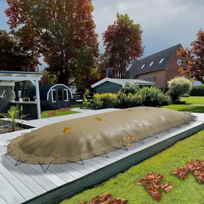 Produktbild von Aufblasbare Pool Abdeckplane für Pool ovalform 3,60x7,37m sand Air Cover Luftkissen