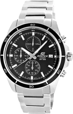 A close-up studio shot of a men's wristwatch.