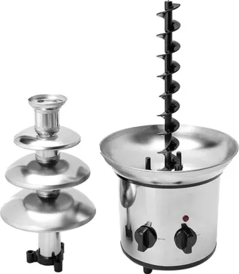 Image de Fontaine à chocolat à 4 niveaux – Électrique, appareil à fondre et service à fondue pour chocolat, bonbons, fromage, nachos