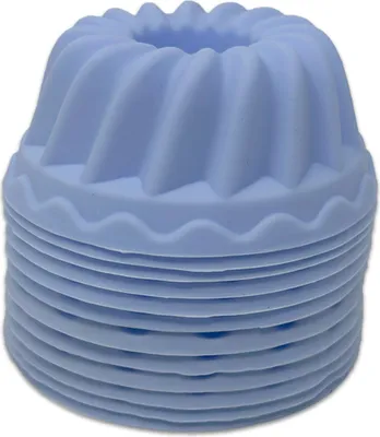 Produktbild von 12x Silikon Mini Gugelhupf Backformen Kuchenformen Gugelhupfformen Blau
