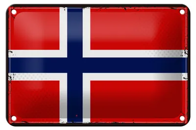 Produktbild von Blechschild Flagge Norwegens 18x12cm Retro Flag Norway Dekoration