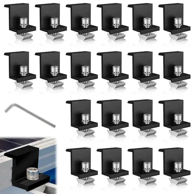 20er Set 30 mm Solarpanel-Endklemmen aus Aluminium