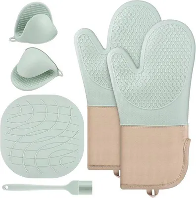 Produktbild von Famanu Ofenhandschuhe Set 6-teilig - Hitzebeständig und flexibel