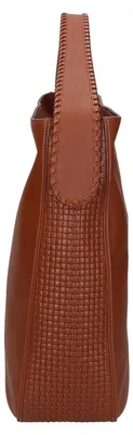 Imagen del producto de Bolso de hombro para mujer Braccialini, de cuero genuino, color , con cremallera y asa trenzada, de 38,5 x 33 cm