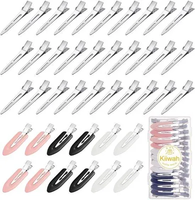 Produktbild von 42 Stück Metall-Haarspangen, glatte Haarspangen, Lockspangen, keine Kammhaarspangen, Alligatorhaarspangen, Haarspangen für Frauen und Mädchen, DIY Frisurset