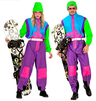 Obrázek produktu pro Kostým snowboardista lyžařská kombinéza barevná neonová, velikost:XXL