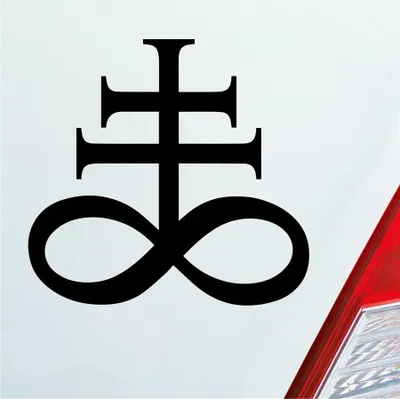 Produktbild von Auto Aufkleber Church of Satan Kirche Satans Zeichen 10x10 cm Schwarz Glanz Sticker Heckscheibenaufkleber