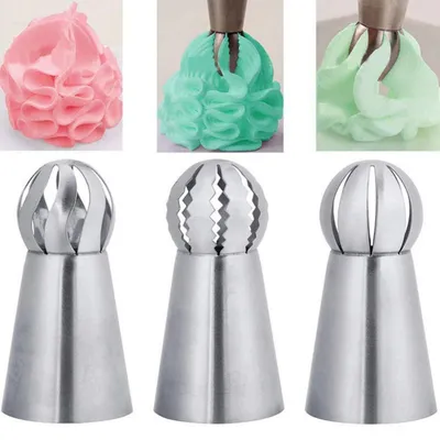 Image de Ensemble de 3 douilles à pâtisserie russes, en acier inoxydable de qualité alimentaire
