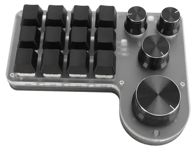 Image de Clavier de jeu mécanique USB à 12 touches et 4 boutons, sans fil Bluetooth et filaire USB, programmable, remplaçable à chaud, avec commutateurs rouges
