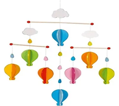 Immagine prodotto di goki 52877 Mongolfiere mobili 35 x 53 cm, legno, colorate
