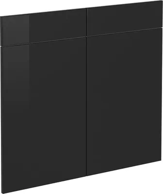 Image de Façade de cuisine Vicco R-Line Noir Haute brillance 79.2x70.8cm façade de meuble pour meuble bas à tiroirs, Model 40901