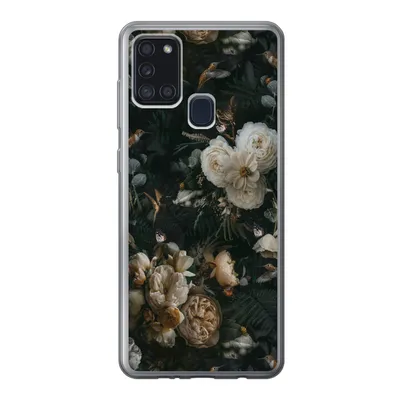 Produktbild von MuchoWow® Handyhülle Schutzhülle Hülle für Samsung Galaxy A21s Blumen - Muster - Vogel Silikon Softcase Handy Hülle - Hartschale