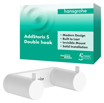 Immagine prodotto di hansgrohe AddStoris S crochet porte-serviette double, 41785700, 41785700