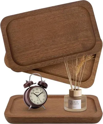 Produktbild von Holz Dienstteller - Eichenholz - 2 Stücke - Kleiner - 20x12x2cm