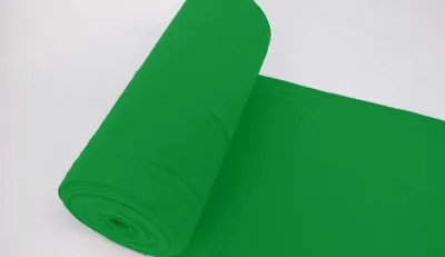Produktbild von Bündchenstoff LUC Apfelgrün, Uni 270 g/m², Strickschlauch glatt/fein, 35 cm breiter Schlauch, 25 cm lang, Meterware