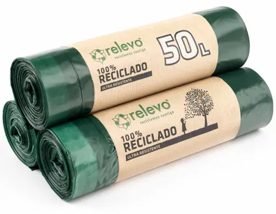 Obrázek produktu pro Odpadkové pytle - 50 l - 70 x 75 cm - Recyklovaný plast - 30 ks