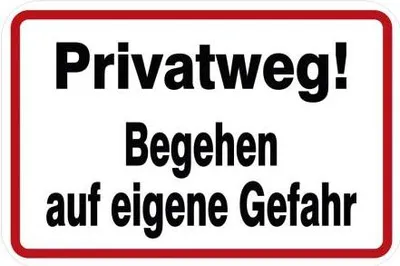 Produktbild von Schild - Privatweg! Begehen auf eigene Gefahr - Gr.ca. 30 x 20 cm - 309842