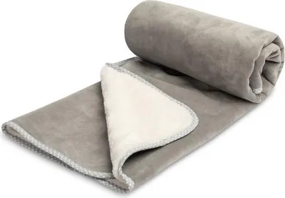 Produktbild von SENSILLO - Warme Kuscheldecke Baby Neugeborenen 80x100cm - Glatt Grau