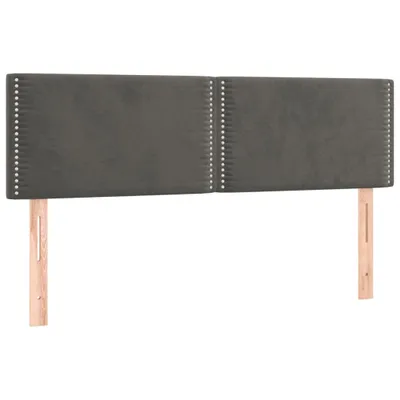 Image de vidaXL Têtes de lit 2 pcs. Gris foncé 72x5x78/88 cm velours