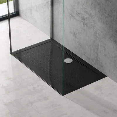 Immagine prodotto di doporro Piatto Doccia Antiscivolo con Piletta 70x120x4cm, Piatto Doccia Lucia02AR in Acrilico incl. Piletta di Scarico (AL02), Forma: Rettangolare, Nero