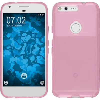 Produktbild von PhoneNatic Case kompatibel mit Google Pixel XL - rosa Silikon Hülle transparent + 2 Schutzfolien