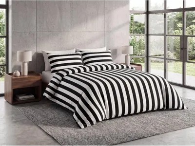 Zdjęcie produktu dla Pościel bawełniana STRIPE BALANCE czarno-biała 70x90 + 140x200
