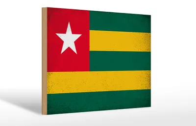 Produktbild von Holzschild Flagge Togo 30x20cm Flag of Togo Vintage
