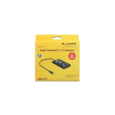 Produktbild von DELOCK Adapter Thunderbolt 3 -> 2x DP St/Bu 4K 60Hz