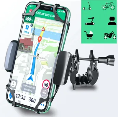 Obrázok produktu pre Držiak mobilného telefónu na bicykli Silikónový držiak Držiak riadidiel Motocykel skúter Skúter