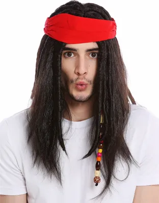 Produktbild von WIG ME UP Perücke Pirat Kopftuch Dreadlocks Dunkelbraun 91531-ZA1