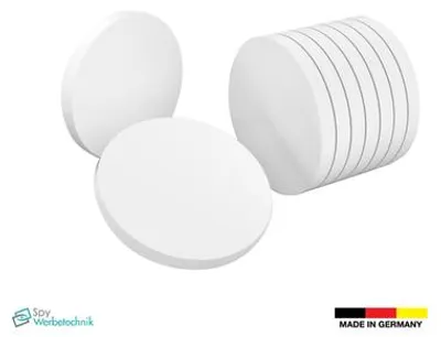 Produktbild von Set 10 Stück, Acryl, weiß glänzendes Plexiglas, rund, Durchmesser 10 cm
