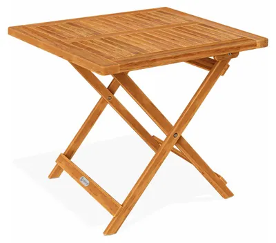 Obrázok produktu pre Drevený odkladací stolík z ALEK, 70x70x73cm, hnedá