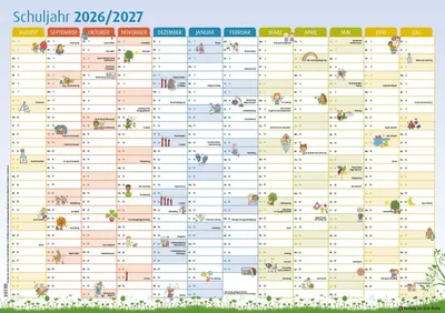 Produktbild von Der Schuljahres-Wandkalender 2026/2027, A1
