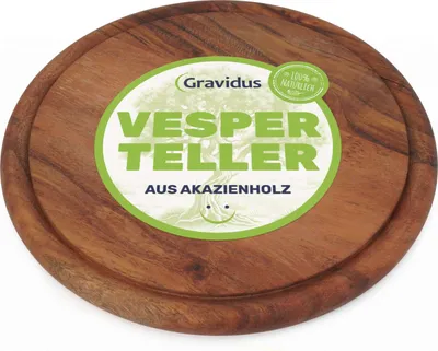Produktbild von Vesperteller aus Akazienholz – stilvoll & funktional, Menge:1