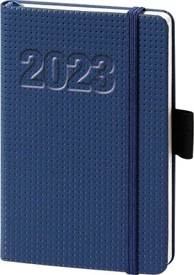 Productafbeelding van bsb 02-0257 Boekagenda V-book - A6, 1 week / 2 pagina's, blauw geruit