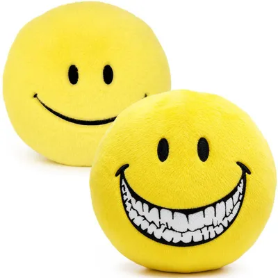 Plüschtier 24,9 cm, gelbes Horror-Smiley, 2 Stück, Polyester