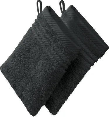 Produktbild von REDBEST Waschhandschuh 2er-Pack anthrazit 15x21 cm
