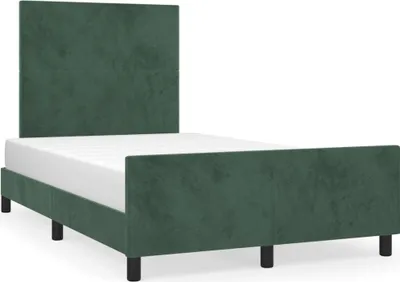 Produktbild von vidaXL Bettgestell ohne Matratze Dunkelgrün 120x200 cm Samt