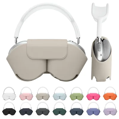 Produktbild von kwmobile Hülle für Apple AirPods Max / AirPods Max 2 Case - weiches Polyester Kopfhörer Cover - Sleep Mode kompatibel - Hellgrau