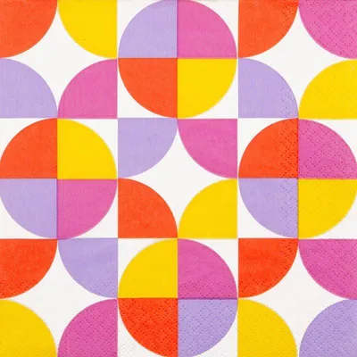 Produktbild von 20 Servietten Disco - Muster aus bunten Kreisen 33x33cm