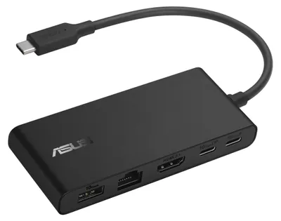 Zdjęcie produktu dla ASUS Dual 4K USB-C Dock DC201, Przewodowa, USB 3.2 Gen 2 (3.1 Gen 2) Type-C, 100 W, 1000 Mbit/s, Czarny, 10 Gbit/s