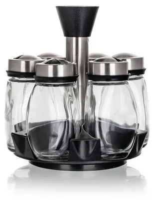 Obrázok produktu pre Sada nádobiek na korenie na modernom stojane Barril, 6 ks, 120 ml