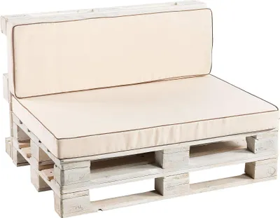 Obrázek produktu pro Polštář na paletu, zahradní polštář, sedací polštář, zádový polštář PFK (opěradlo 120x50, krémová)