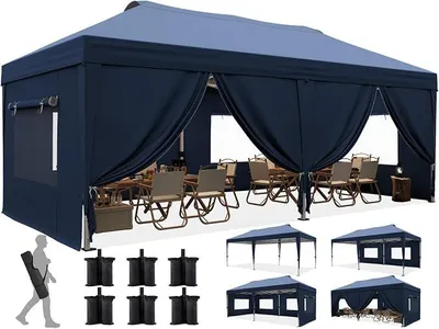 Produktbild von Faltpavillon 3x6m wasserdicht | Gartenpavillon, mit Seitenwänden, UV-Schutz 50+, Tragetasche inkl, Stahlrahmen, einfacher Aufbau, Wasserdicht UV-beständig