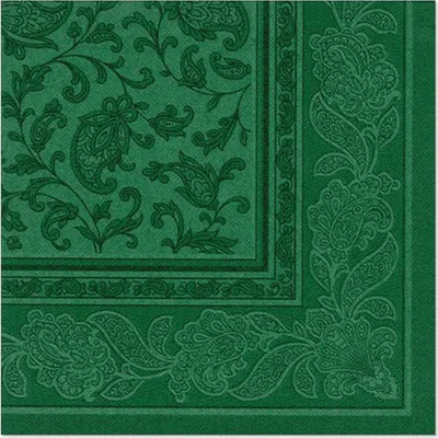 Produktbild von 250 Papstar Servietten ROYAL Collection 1/4-Falz 40 cm x 40 cm dunkelgrün Ornaments 11666