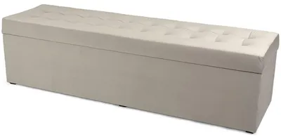 Produktbild von MG Design Polsterhocker Grau 45x160 cm - Stauraum 190L, bis 300 kg, samtig-weich mit Schimmer, pflegeleicht, für Wohnzimmer & Flur